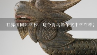 打算读国际学校，这个青岛墨尔文中学咋样？