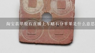 淘宝翡翠原石直播上车赌石分苹果是什么意思