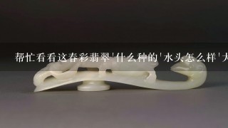 帮忙看看这春彩翡翠'什么种的'水头怎么样'大概估价