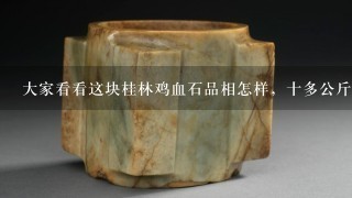 大家看看这块桂林鸡血石品相怎样，十多公斤，价值如何？